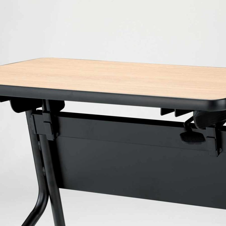 法人限定 会議用テーブル オーク 幅650×奥行450mm フォールディングテーブル ワークテーブル 作業デスク 平行スタッキング キャスター 抗菌 UOT-6545N-OAK_7