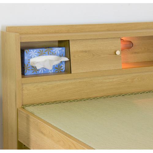 友澤木工 畳ベッド シングル 収納付 照明付 ベッド 木製ベッド