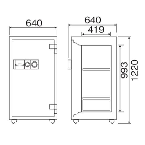 ダイヤセーフ（Diamond Safe） 耐火金庫 205L ダイヤル錠 金庫 収納庫