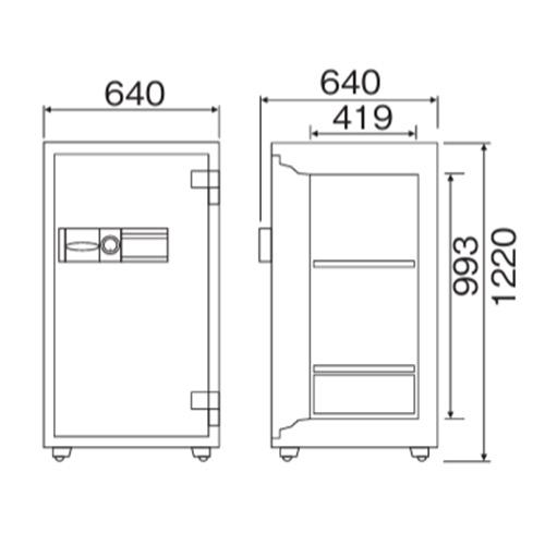金庫2点 ダイヤセーフ（Diamond Safe） 耐火金庫 205L ダブルロック 金庫 収納
