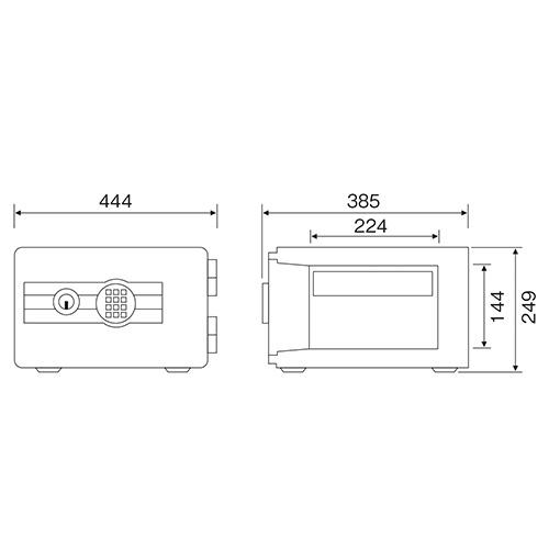 日本金銭機械　金庫 Diamond Safe 耐火金庫 DS-23鍵・引出し付 ダイヤセーフ（Diamond Safe） 耐火金庫 11L シリンダー錠 テンキー