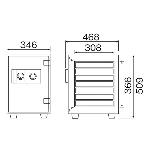 ダイヤセーフ（Diamond Safe） 耐火金庫 25L ダブルロック 7段 金庫