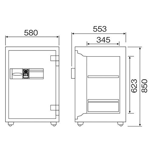 ダイヤセーフ（Diamond Safe） 耐火金庫 93L カード式 引出し 金庫