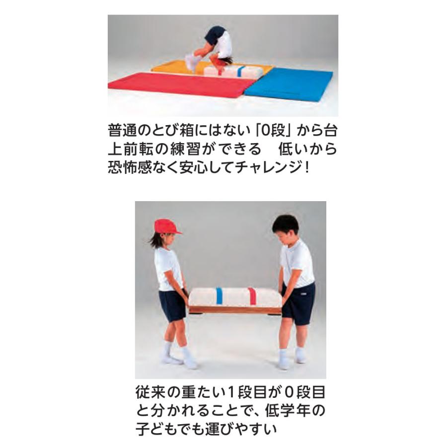 跳び箱 エバニュー 小型8段 小学校向 木製 高さ100cm 全段1cmゴム付 日本教材備品協会安全基準適合品 SGマーク認証品 とび箱 体育用品 体操教室 日本製 EKF307の画像