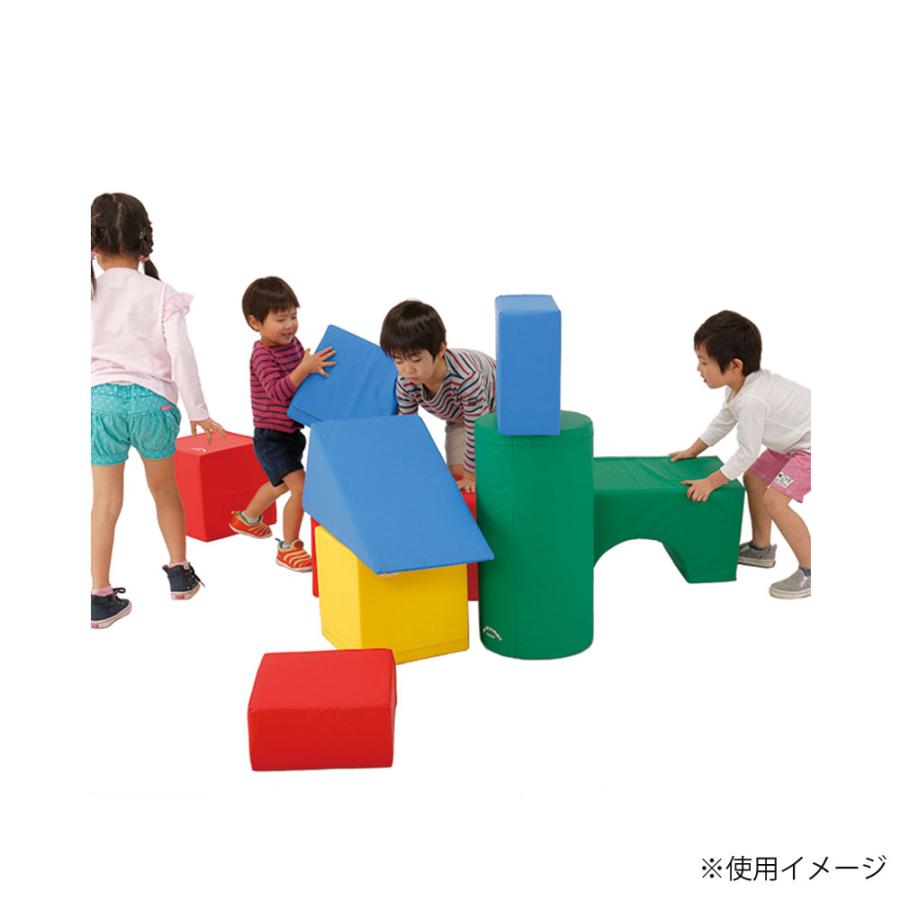 ビルドブロックマット Bケース付 エバニュー 幅120×長さ90×高さ30cm 外被ターポリン 防炎加工 ウレタン ソフトブロック 積み木 大型 子供向け 日本製 EKH092の画像