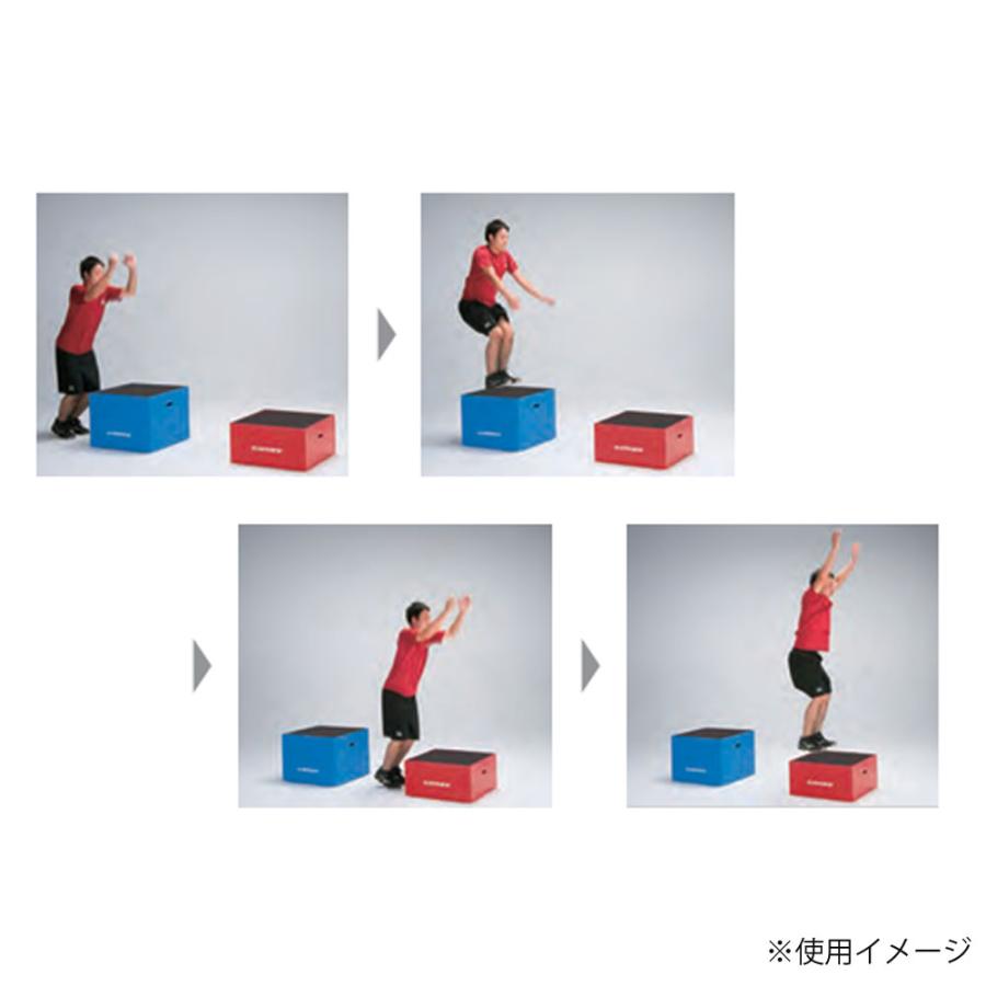 プライオメトリクスボックス エバニュー 幅60×長さ60×高さ45cm ジャンプトレーニングボックス トレーニングステップ台 スポーツ施設 全身運動 日本製 ETB618の画像