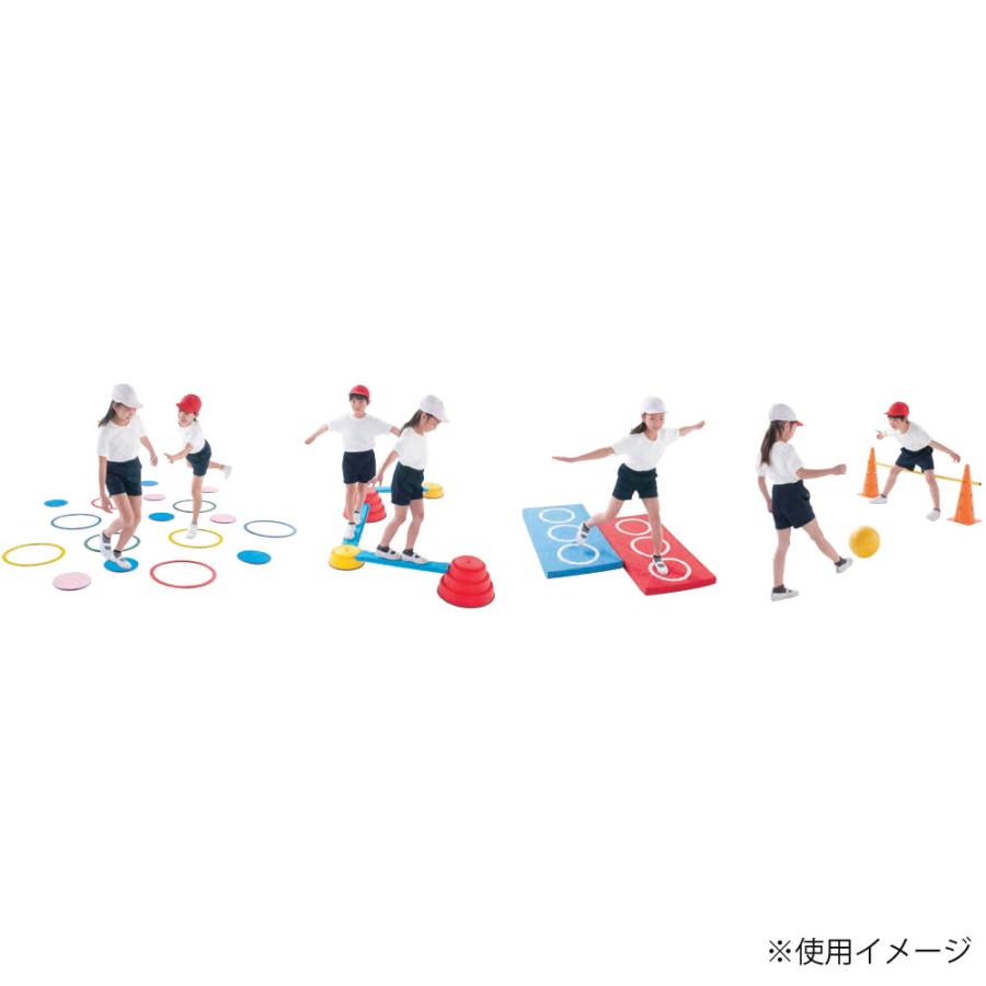にこすぽサーキッズセット4 エバニュー 低学年向け 運動遊びセット トレーニング用品セット カラダ作り運動 協調運動 運動能力向上 小学生 スポーツ施設 ETE207_1