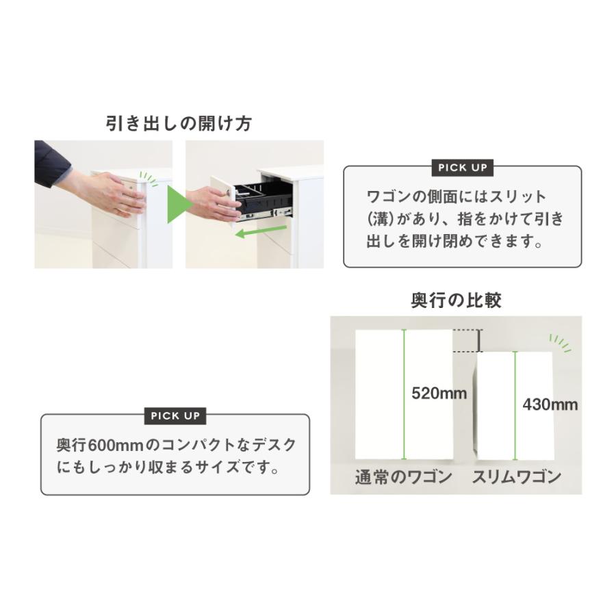 倉庫受取限定  デスクワゴン スリム 3段 ダイヤル錠 サイドワゴン キャスター付き 鍵付き オフィスワゴン オールロック スチールワゴン 引き出し ESW-D3-SOの画像