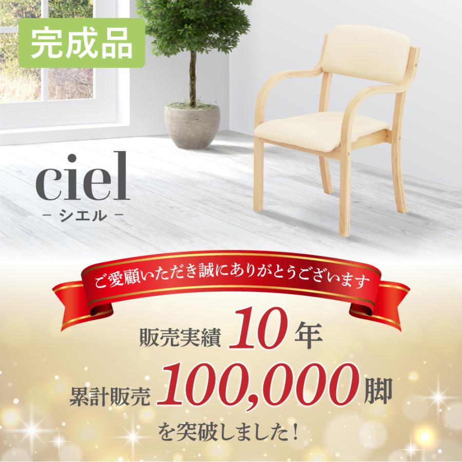 LOOKIT（ルキット） ダイニングチェア 木製 介護 椅子 肘付 完成品