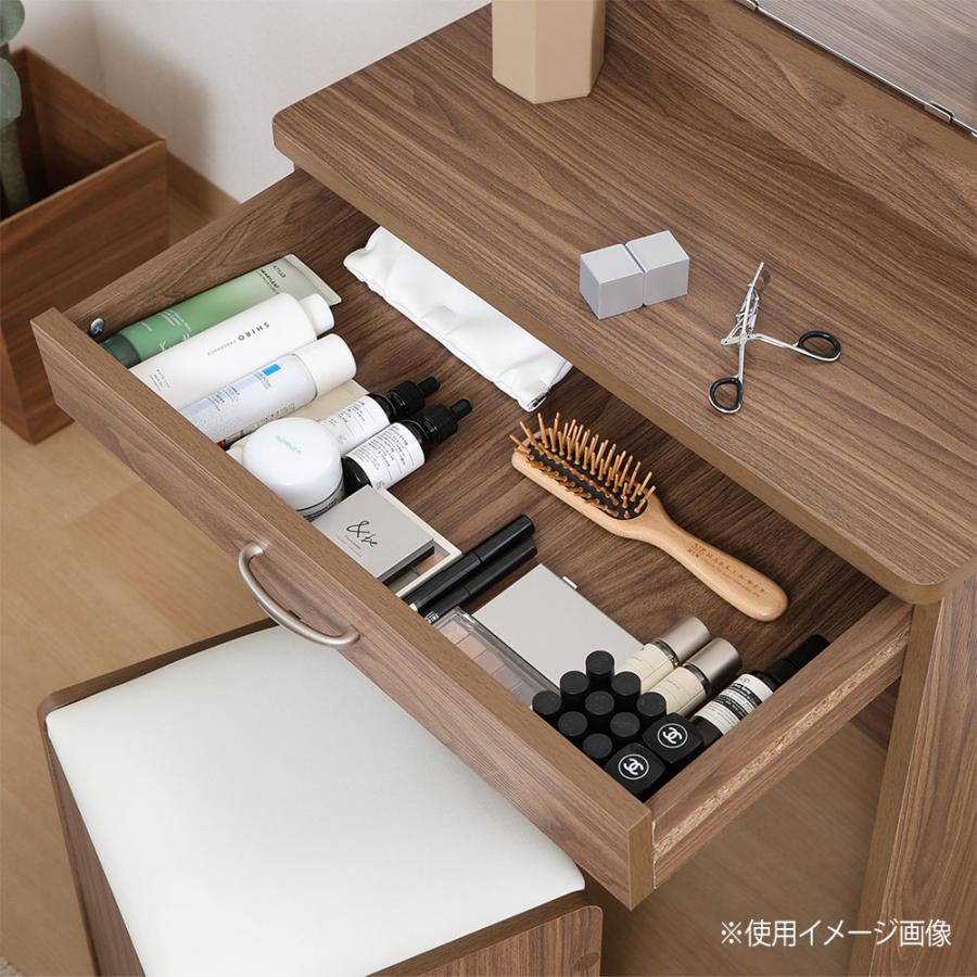 不二貿易（Fuji Boeki） メルル ドレッサー 三面鏡 スツール付き 幅600