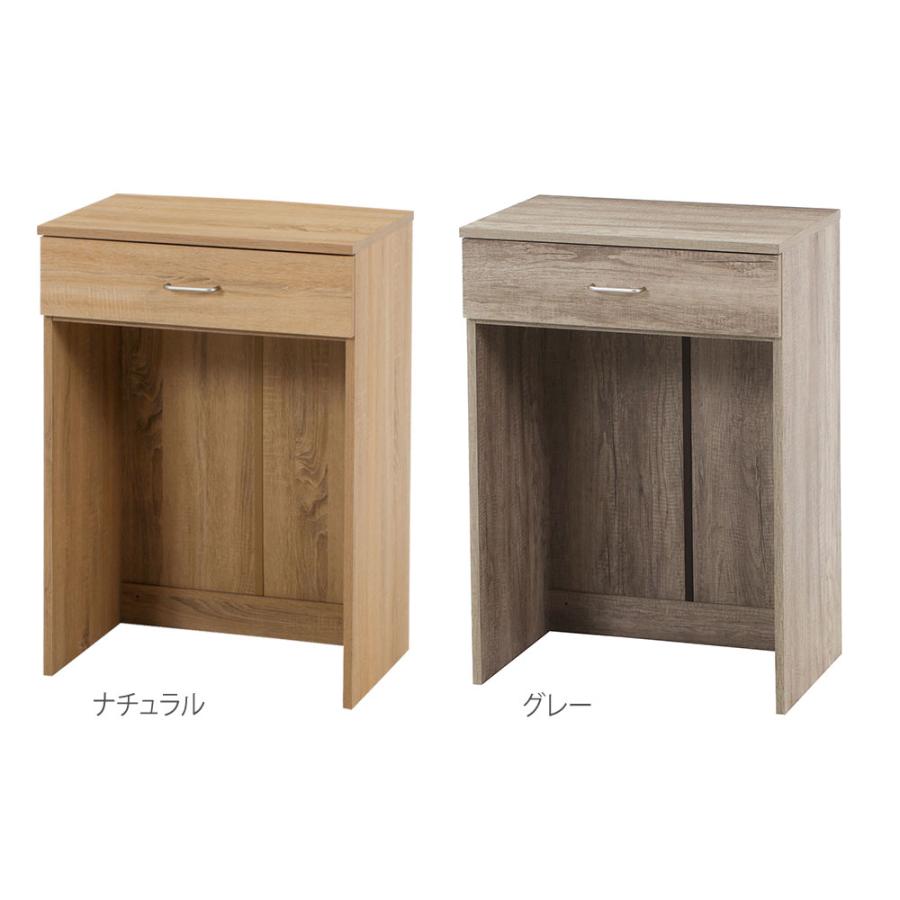 ダストボックス上収納ラック 幅600×奥行445〜448×高さ850mm ナチュラル グレー 木製 キッチン小物収納 台所収納 キッチン雑貨収納 アンティーク調 74141-74146の画像