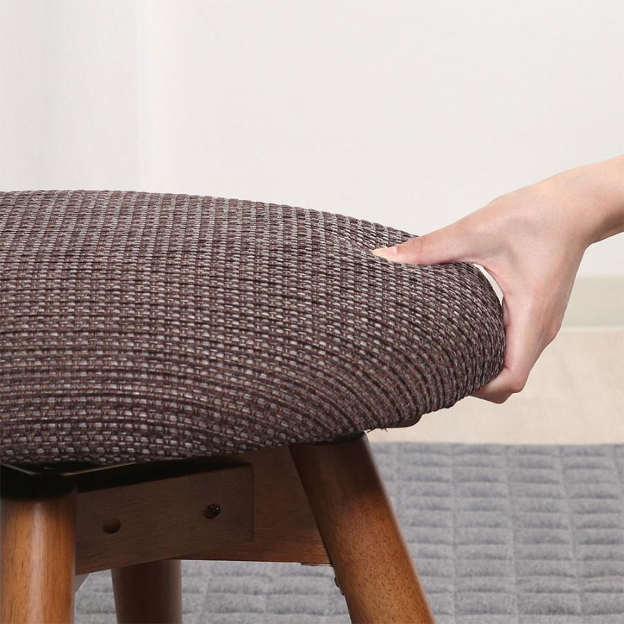 ダイニングチェア クラム ファブリック 幅500×奥行520×高さ680mm 座面高400mm ブラウン オレンジ グレー アイボリー 肘無し 固定脚チェア ワークスペース CLAM | 不二貿易 | 07