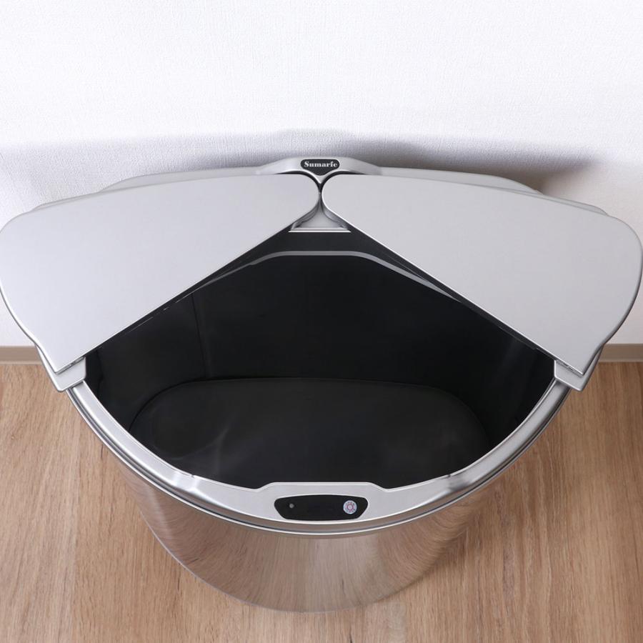 センサーダストボックス 47L 横開閉式 幅420×奥行275×高さ665mm 本体ステンレス 電池式 ゴミ箱 ごみ入れ くず入れ キッチン リビング 居間 おしゃれ DZT-47-20_5