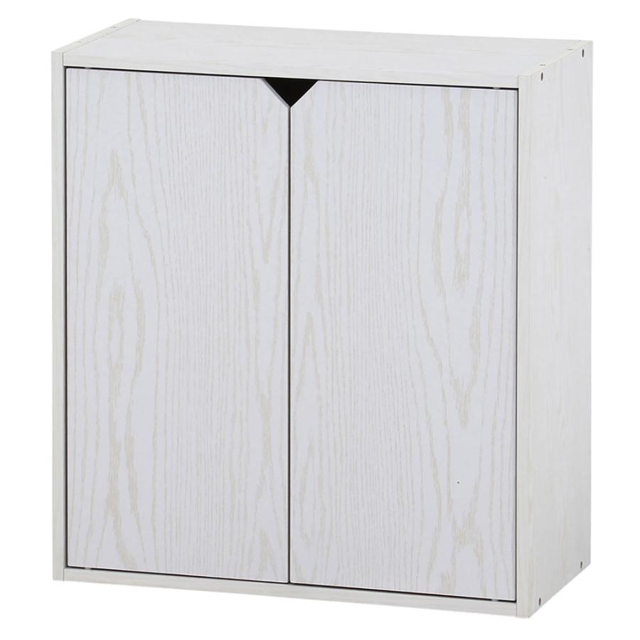 連結できる収納ボックス 扉付 幅600×奥行290×高さ646mm オーク オークホワイト 木目調 収納ボックス 収納棚 扉付き収納 ブックシェルフ ナチュラル FBC611 | 不二貿易 | 05