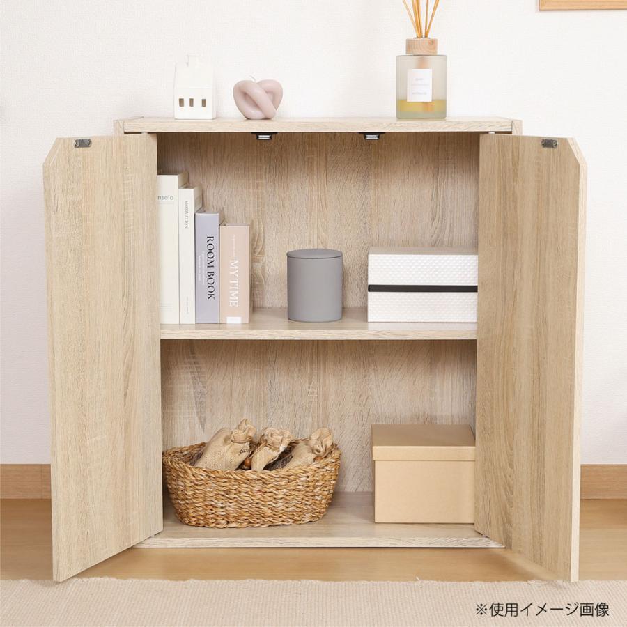 連結できる収納ボックス 扉付 幅600×奥行290×高さ646mm オーク オークホワイト 木目調 収納ボックス 収納棚 扉付き収納 ブックシェルフ ナチュラル FBC611 | 不二貿易 | 09