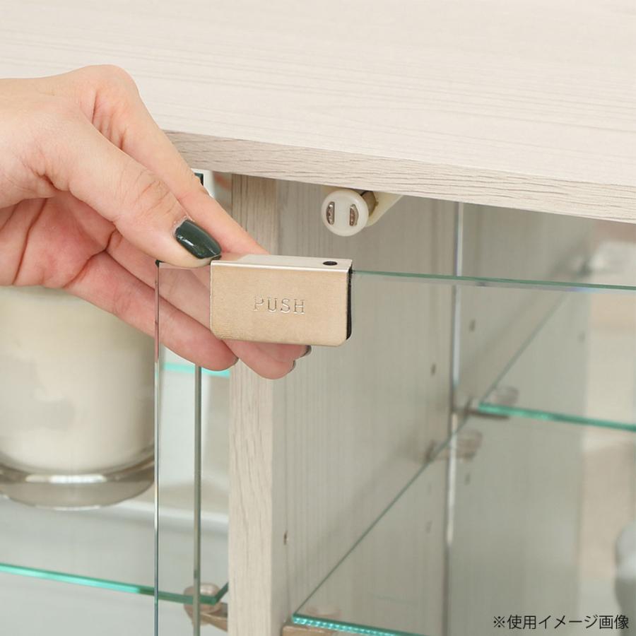 コレクションシェルフ クレール ワイド 幅795×奥行250×高さ460mm ナチュラルオーク ホワイトウォッシュ ガラス扉付き ローボード リビングボード FBC666-1_7