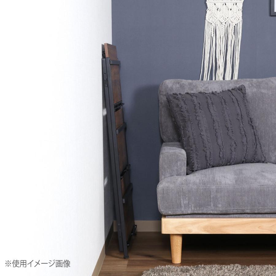 折りたたみシェルフ アロン3段 幅610×奥行310×高さ930mm ブラウン ナチュラル 大理石 収納棚 収納ラック オープンラック キャビネット 省スペース FBC984-B_2
