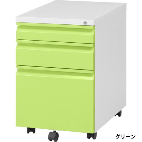 不二貿易（Fuji Boeki） デスクワゴン 3段 鍵付き サイドワゴン 袖机
