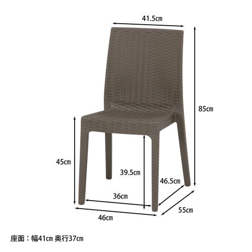 不二貿易（Fuji Boeki） ガーデンチェア 肘なし 2脚セット 幅460×奥行
