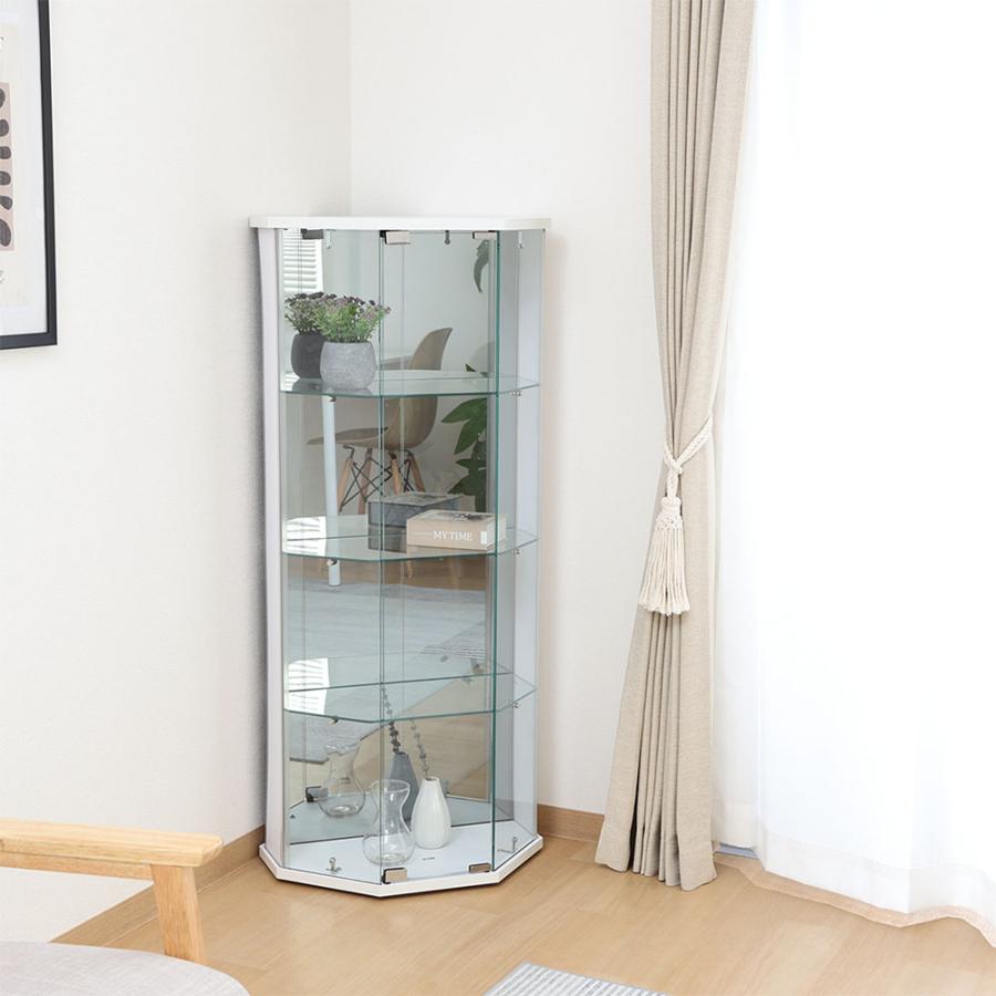 不二貿易（Fuji Boeki） ガラスコレクションケース 4段 コーナー