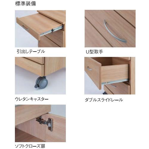 法人限定 床頭台 キッチンボード キッチンワゴン サイドテーブル キッチン収納 カップボード キャスター付き ベッドサイドワゴン リビング収納 IUF-1LD_3