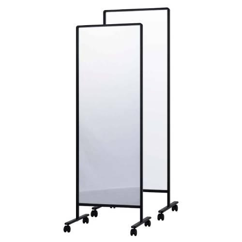 法人限定 パーテーション 幅650×奥行557×高さ1850mm ミラー パーティション 衝立 ローパーティション 仕切り 掲示板 仕切り板  事務所 目隠 国産 UDVA206Kの画像