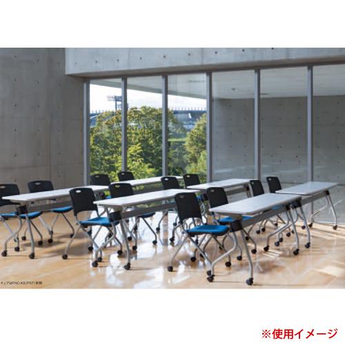 藤沢工業 法人限定 フォールディングテーブル パネル付 長机 図書館