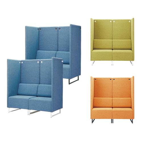 藤沢工業 法人限定 パネル付 ソファ 2人掛け ファミレス席 集中ブース