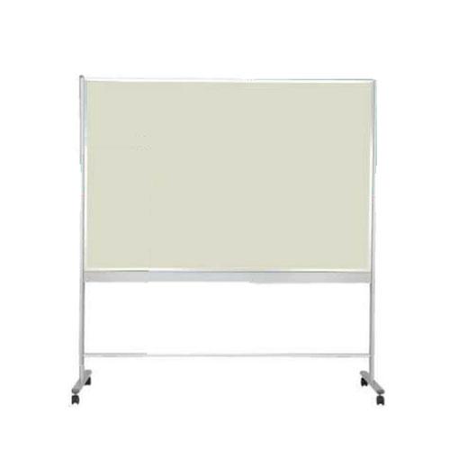 藤沢工業 法人限定 掲示板 幅1800 両面 無地 移動 キャスター付き ピン