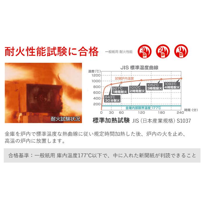 搬入設置無料キャンペーン中  耐火金庫 5.4L シリンダー錠 30分耐火 1年保証 日本製 貴重品保管庫 貴重品入れ 防盗庫 保管庫 小型 家庭用 送料無料 MINE｜lookit｜05