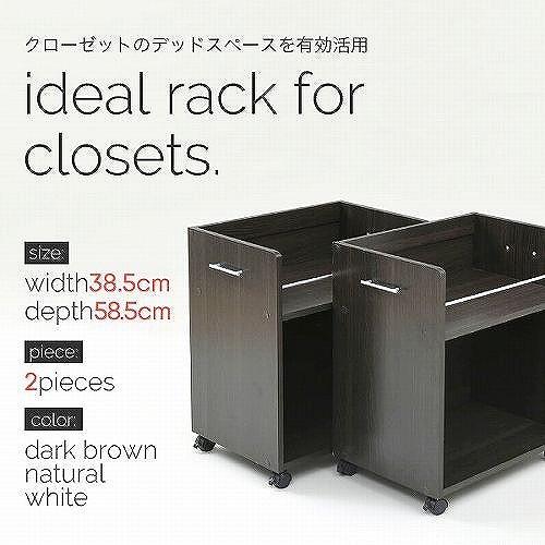 クローゼット 収納 ラック 2個セット 幅38 奥行58 キャスター付き ワゴン 整理 大幅値下げランキング 隙間 収納ケース 大容量 家具 リビング 押入れ 収納庫 スライド Sgt 0129 棚