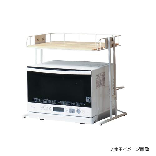 レンジラック 幅560×奥行390×高さ440〜590mm ホワイト ブラック 台所用収納ラック レンジ上ラック 収納棚 スチールラック 台所 収納棚 ビーワイケージ BCKR560の画像
