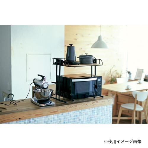 レンジラック 幅560×奥行390×高さ440〜590mm ホワイト ブラック 台所用収納ラック レンジ上ラック 収納棚 スチールラック 台所 収納棚 ビーワイケージ BCKR560の画像