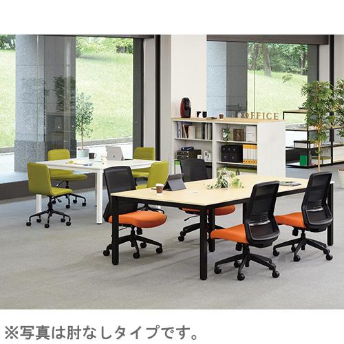 弘益 オフィスチェア 可動肘付き メッシュチェア 布張りチェア デスク 