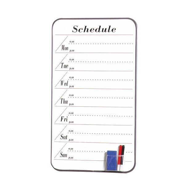 弘益 ホワイトボード 週間予定表 幅350×高さ600mm マグネット式 壁掛け