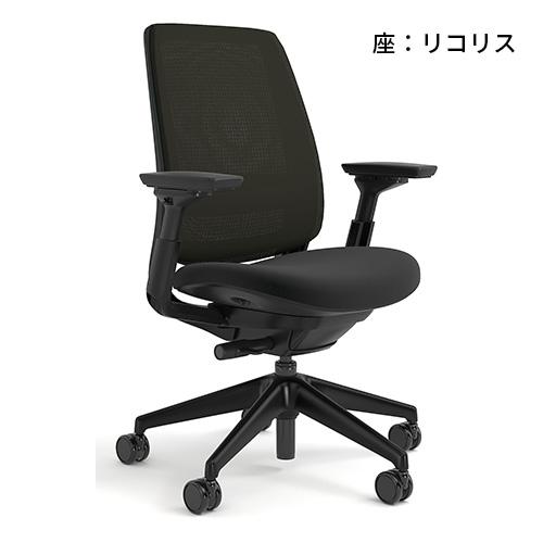 Series2 Steelcase ブラックフレーム 3Dニット/エアバック オフィスチェア デスクチェア オフィス 会社 高機能 ハイバック おしゃれ ブラック 肘付 436AIR3DBA_4