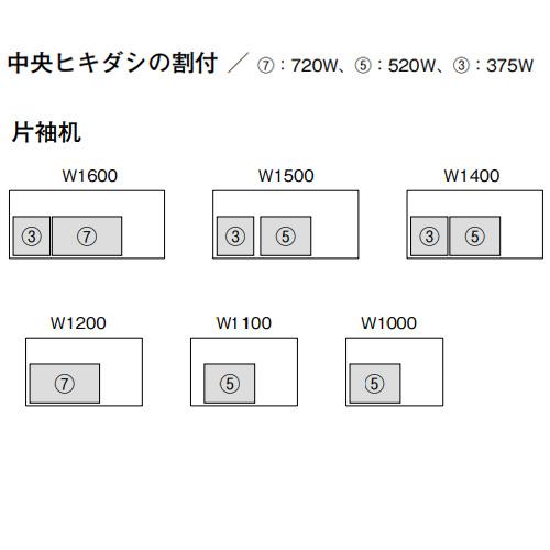 法人限定  配送エリア限定 オフィスデスク 幅1000×奥行600×高さ720mm 片袖机 H袖タイプ ダイヤル錠 中央引出付 作業デスク FUデスク JD-E106S-LH-D2_11