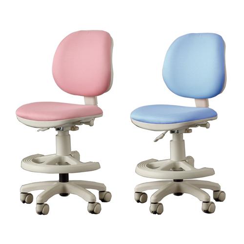 学習椅子 キャスター付き 幅530mm ピンク ブルー 座面昇降式 座面上下 