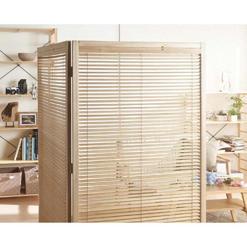 弘益 法人送料無料 パーテーション 和風 木製 二つ折り キャスター付き