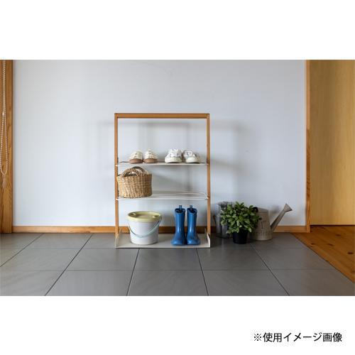 法人送料無料 シューズラック 幅530×奥行250×高さ715mm グレー ホワイト 下駄箱 靴収納 玄関収納 収納ラック インテリア小物 シンプルモダン リヴ LIVER2の画像