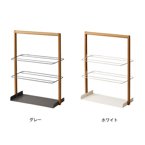 法人送料無料 シューズラック 幅530×奥行250×高さ715mm グレー ホワイト 下駄箱 靴収納 玄関収納 収納ラック インテリア小物 シンプルモダン リヴ LIVER2の画像