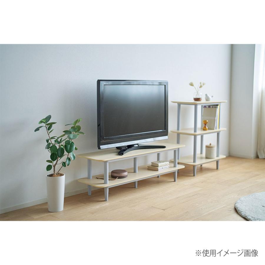弘益 ログ ローボード 幅1000×奥行300×高さ320mm ナチュラル 棚付 木製