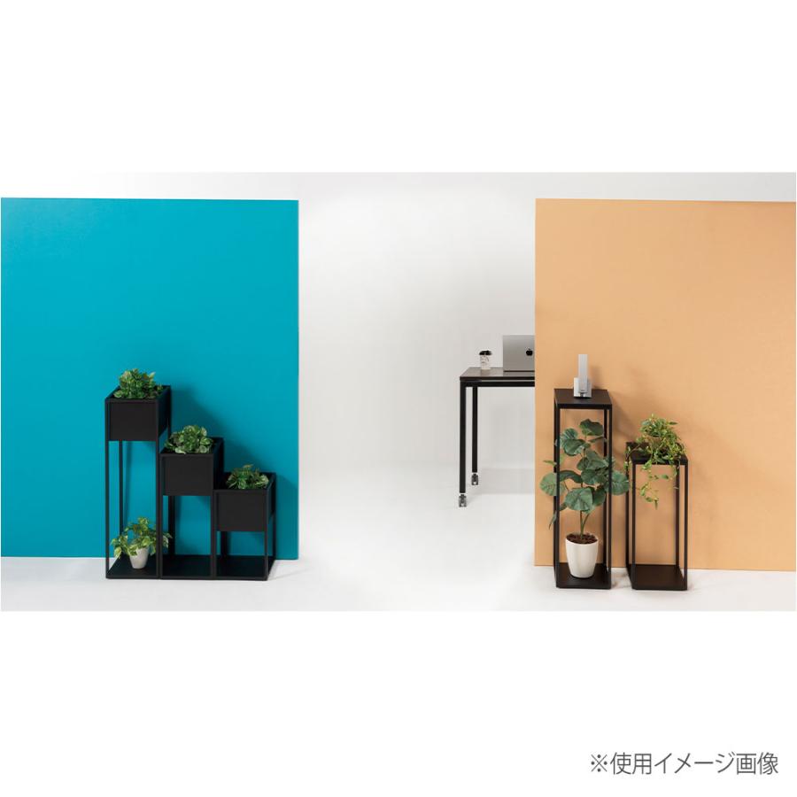 法人送料無料  ロビースタンド 幅300×奥行300×高さ1015mm アジャスター付 オフィスグリーン ボックスプランター 装飾 スチール 収納 黒 日本製 NWP-103Tの画像