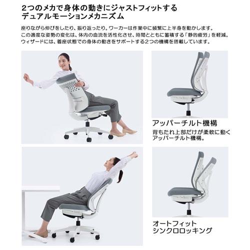 組立設置無料  オフィスチェア コクヨ ウィザード4 布張り ローバック ブラック脚 肘なし ポリウレタンキャスター 事務チェア 椅子 Wizard4 C06-B102CU-E1_10