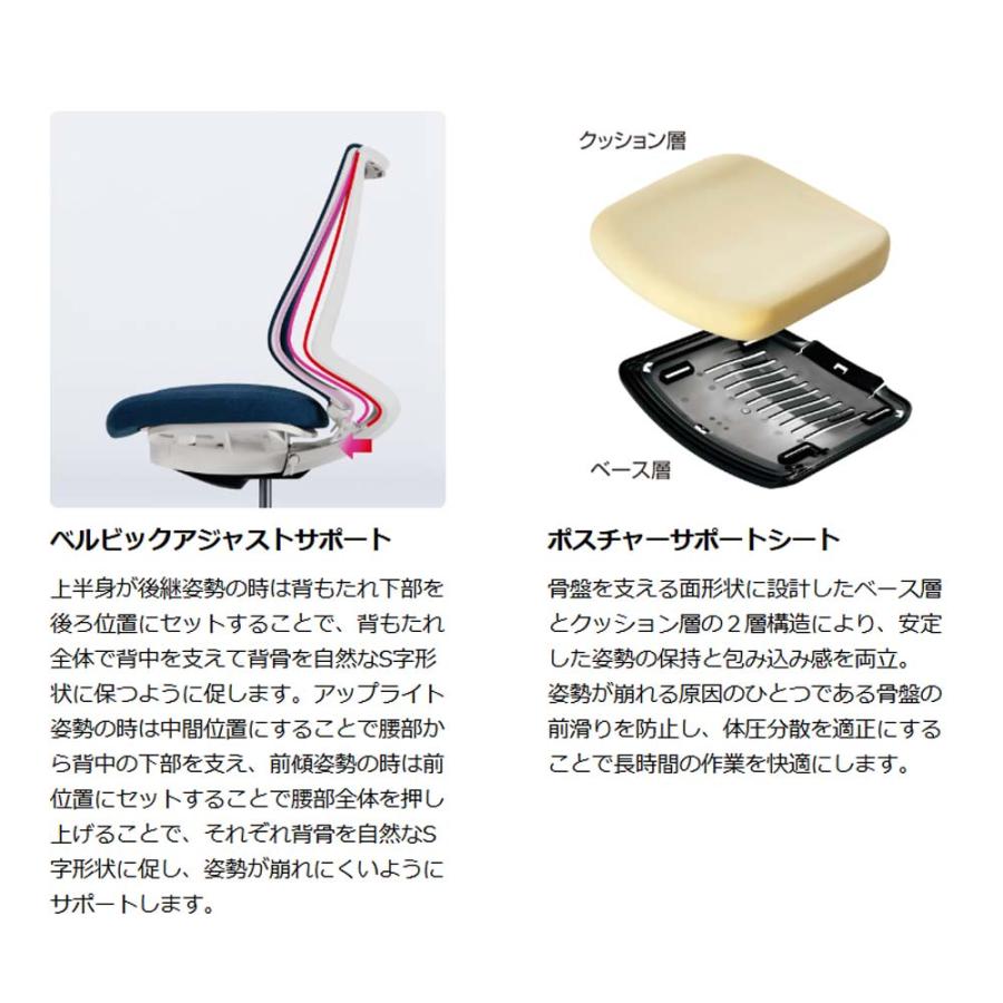 オフィスチェア コクヨ デュオラ2 ハイバック メッシュタイプ 本体ブラック アルミ脚 可動肘 ウレタンキャスター ランバーサポート付 イス 日本製 C08-P232MU-B1の画像