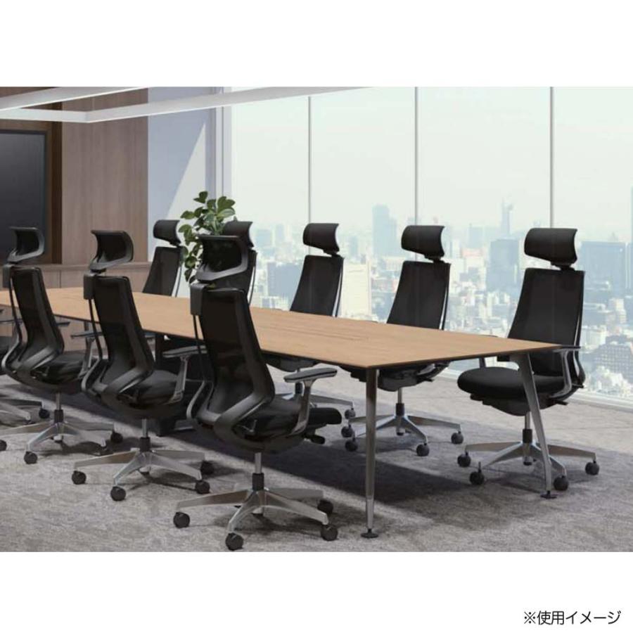 オフィスチェア コクヨ デュオラ2 ヘッドレスト付 メッシュタイプ 本体ブラック アルミ脚 可動肘 ウレタンキャスター ランバーサポート付 日本製 C08-P332MU-B1の画像