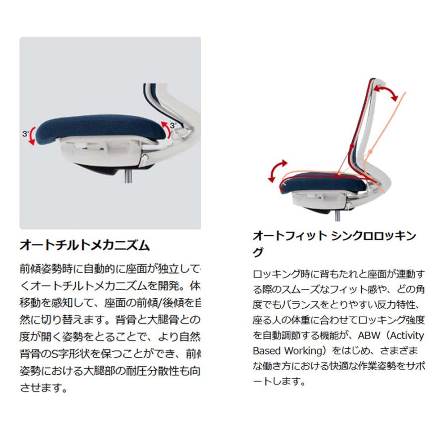 オフィスチェア コクヨ デュオラ2 ヘッドレスト付 メッシュタイプ 本体ホワイト アルミ脚 可動肘 ナイロンキャスター ランバーサポート付 日本製 C08-P332MW-W1の画像