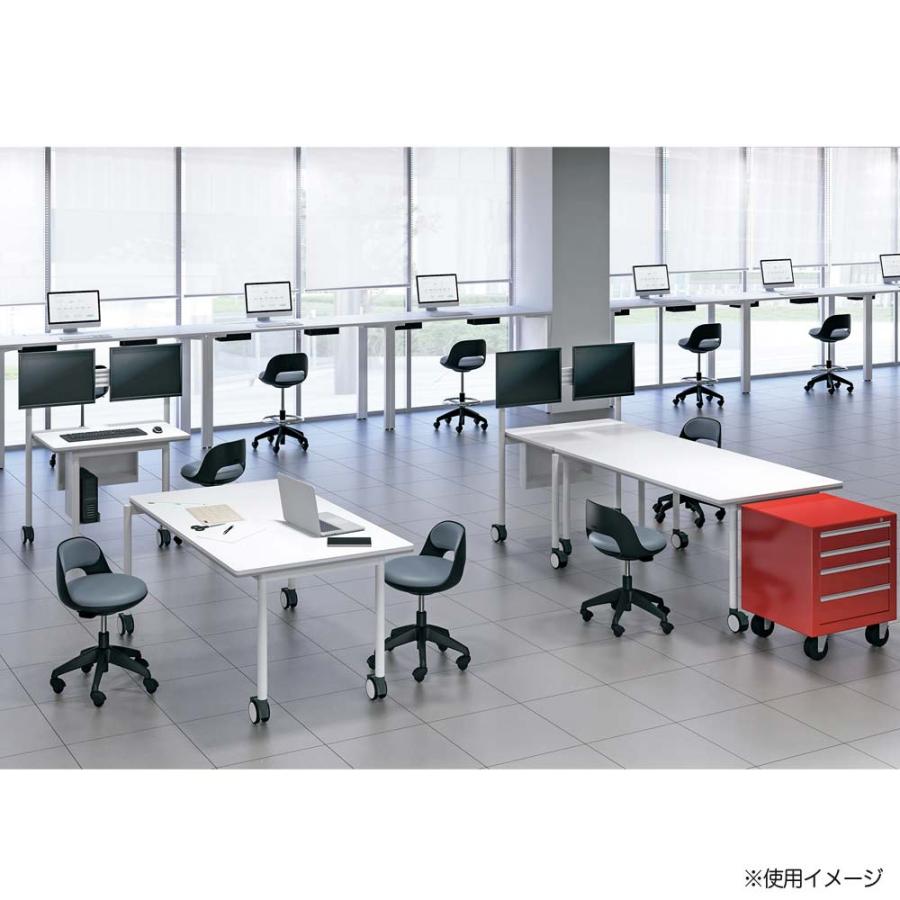 オフィスチェア コクヨ ココット ミドルハイタイプ ブラックシェル サポートシェルタイプ ステップなし ゴム単輪キャスター PVCレザー張 日本製 CR-FG542E6-VN_1