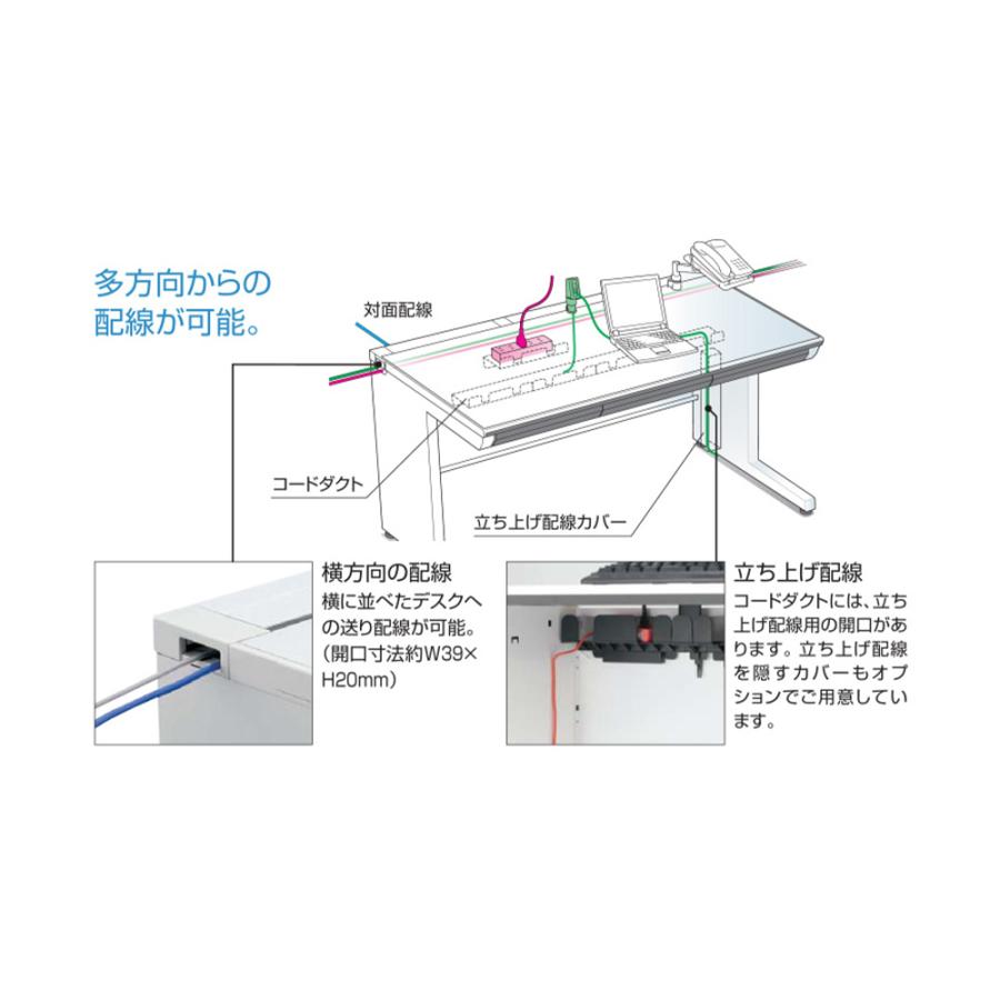 組立設置無料  オフィスデスク コクヨ 引き出しなし 幅1000×奥行600mm 平机 ワークデスク パソコンデスク PCデスク 事務机 デスク 会社 日本製 SD-ISN106LSの画像