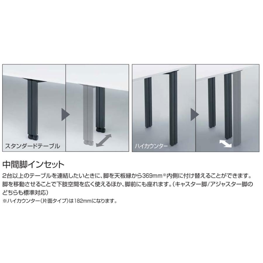 オフィステーブル コクヨ ワークフィット スタンダードテーブル 両面タイプ 幅2400×奥行1400×高さ720mm キャスター脚 オフィスデスク 会社 日本製 SD-WFC2414_7